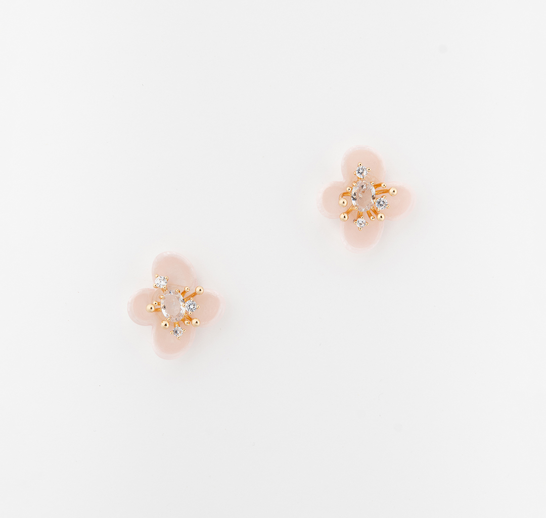 Серьги Мармалато, цвет розовый-золото-прозрачный #3