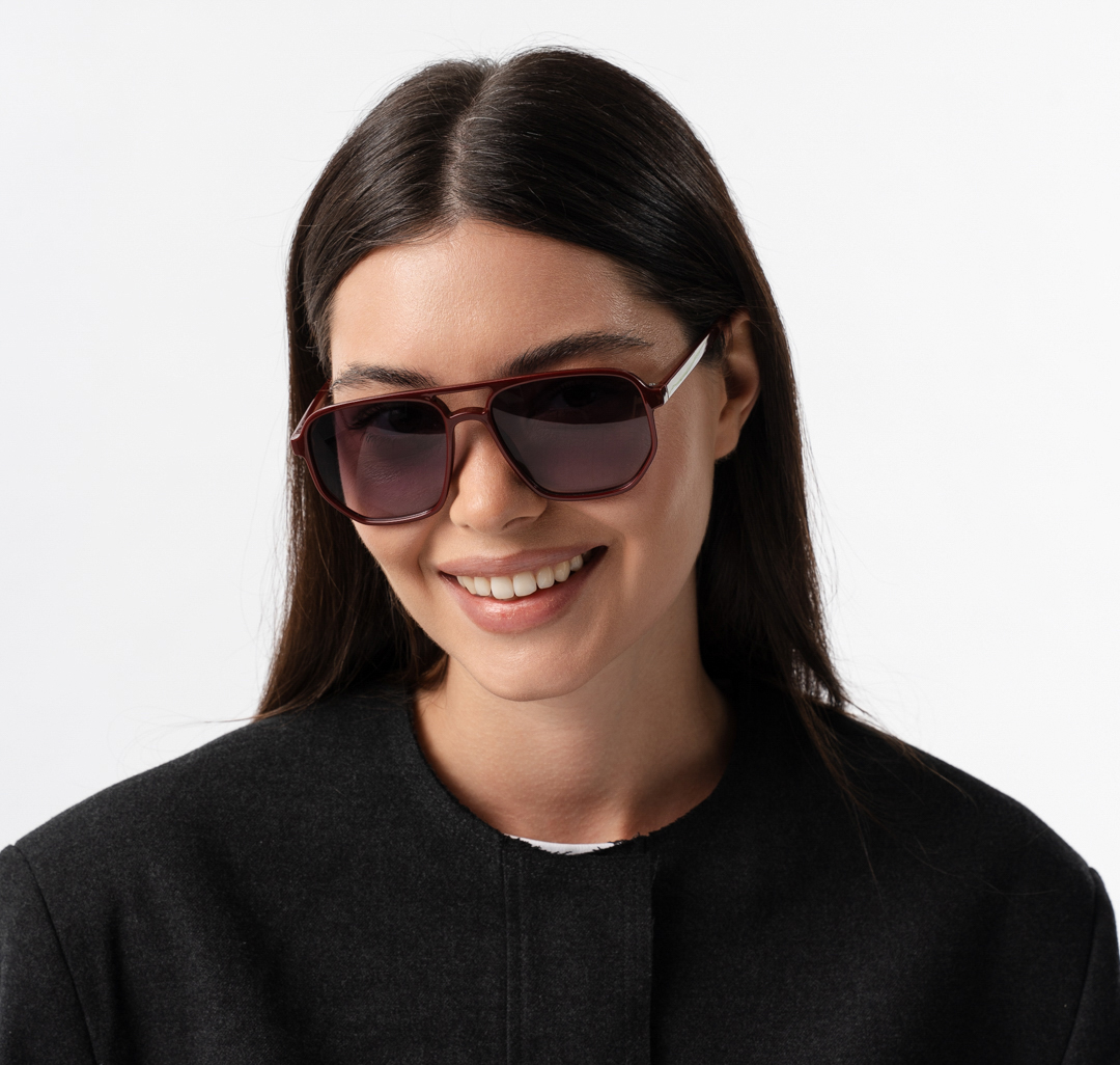 Очки с чехлом Мармалато, цвет темно винный-черный #2