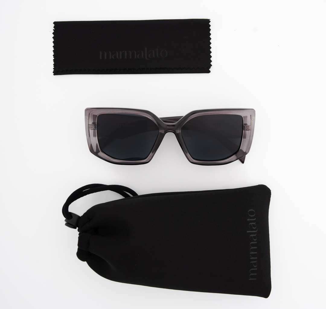 Очки с чехлом Мармалато, цвет темно серый-серый-серебро #7