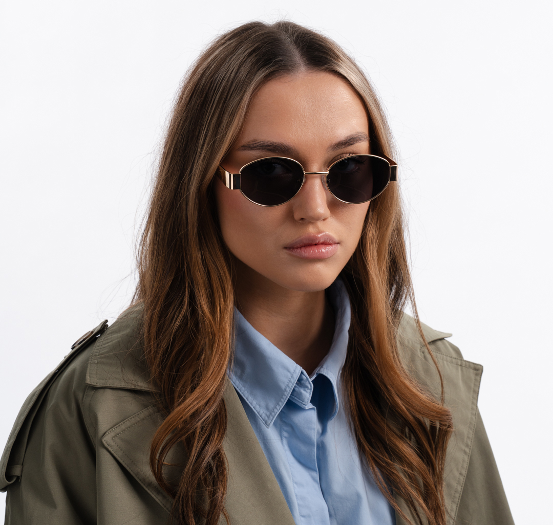 Очки солнцезащитные с поляризацией черные-золотые Мармалато, цвет Черный-золото #2