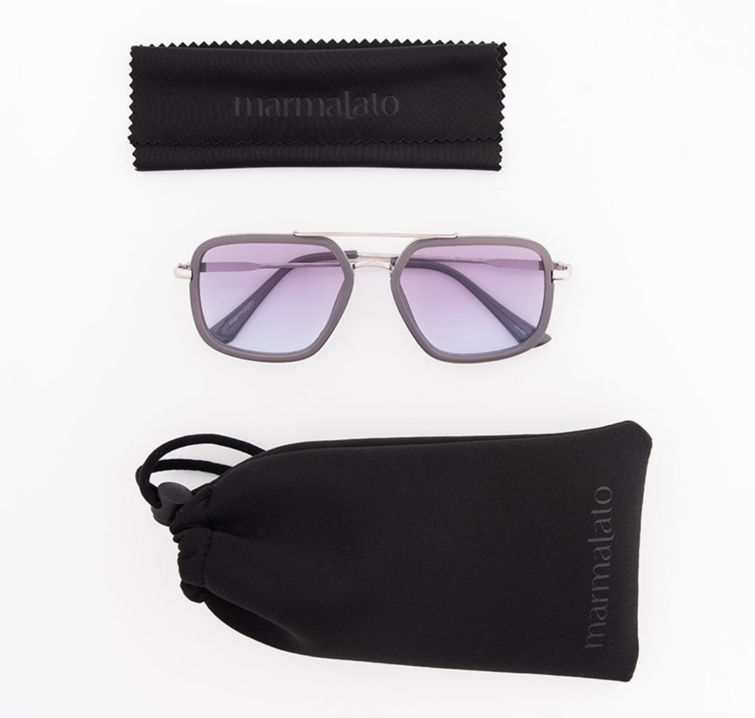 Очки с чехлом Мармалато, цвет серый-серебро #8