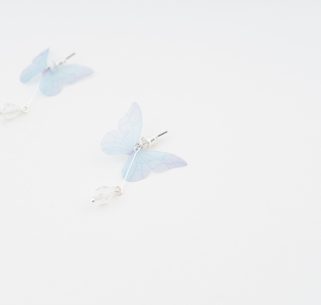 Серьги Мармалато, цвет голубой-белое серебро-прозрачный #2