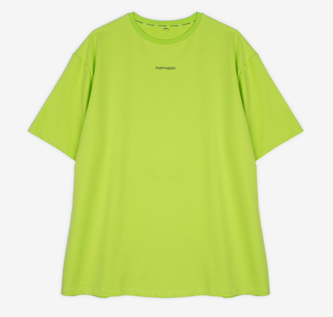Платье-футболка Мармалато, цвет Неоновый зеленый-черный #4