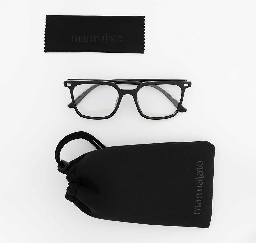 Очки с чехлом Мармалато, цвет прозрачный-черный-серебро #8