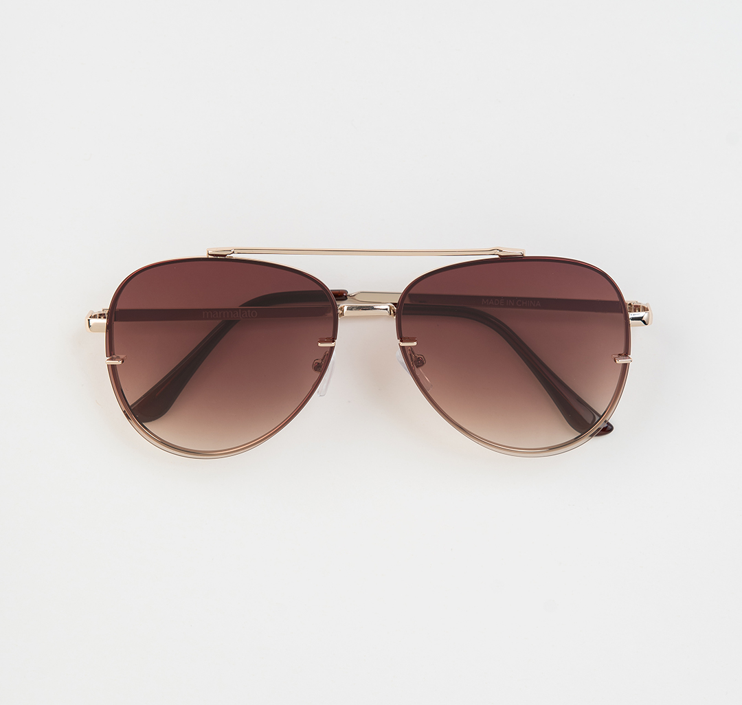 Очки солнцезащитные с поляризацией коричневые Мармалато, цвет коричневый-золото #4