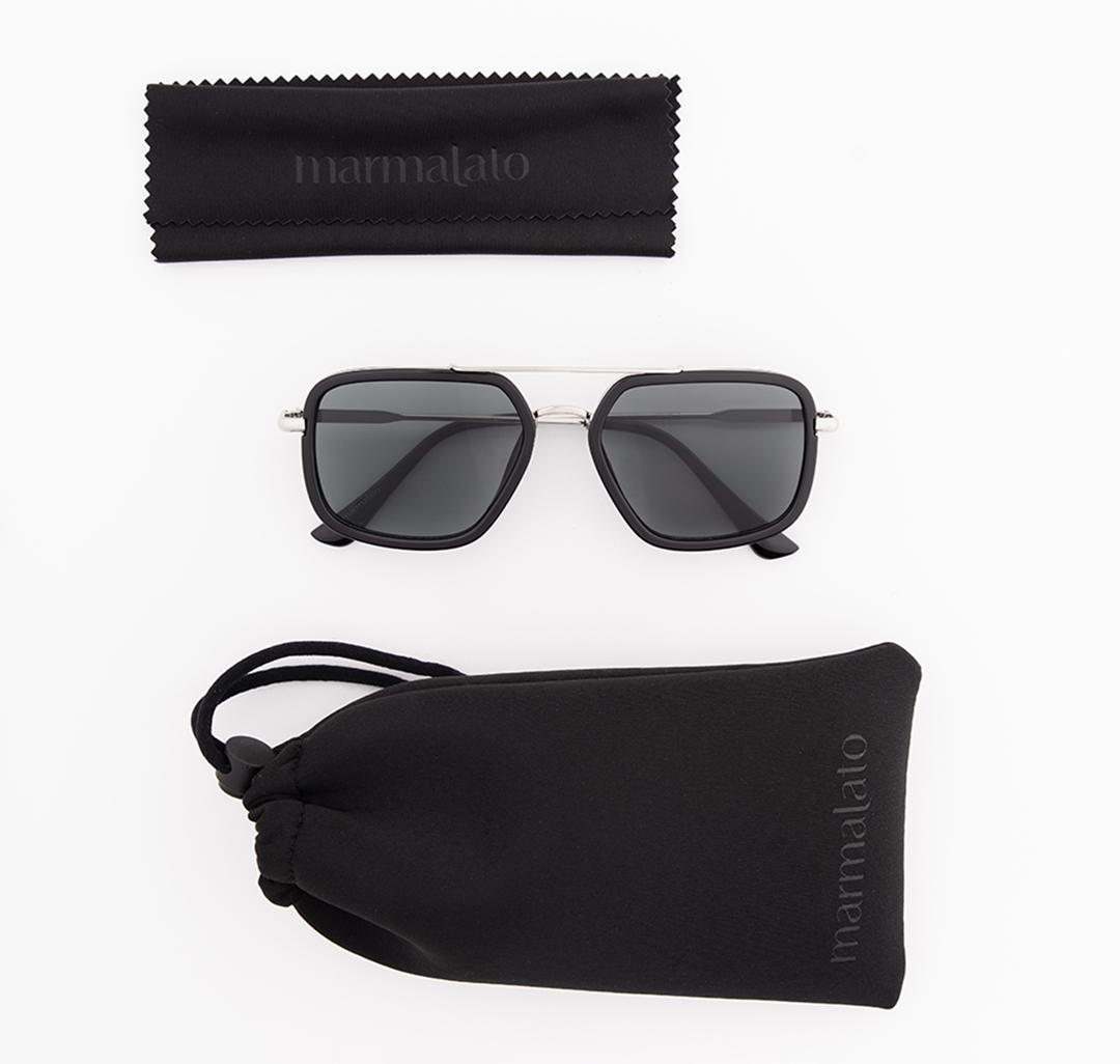 Очки с чехлом Мармалато, цвет черный-серебро #8