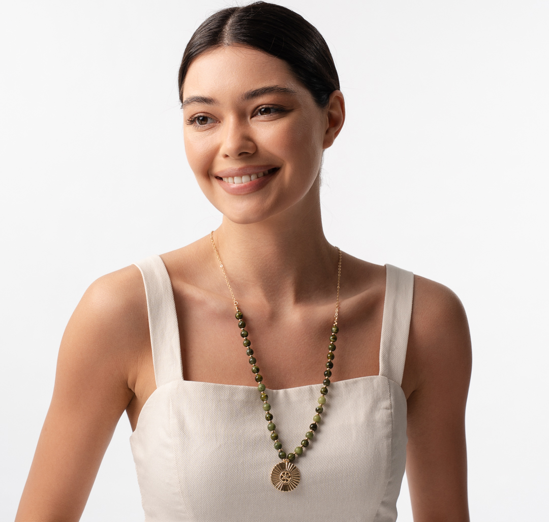 Колье Мармалато, цвет зеленый-золото-мультиколор #1