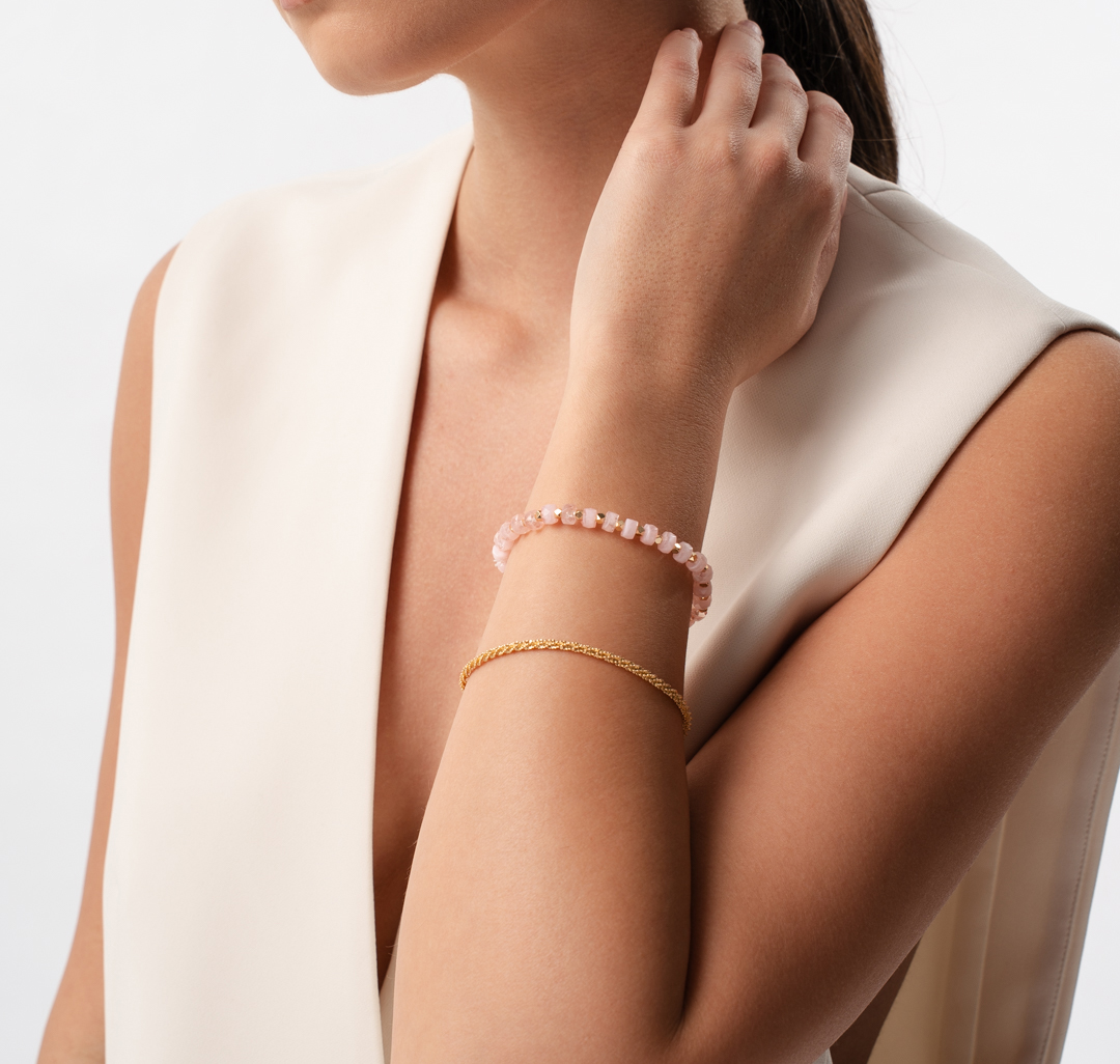 Набор браслетов (2 шт) Мармалато, цвет розовый-золото #1