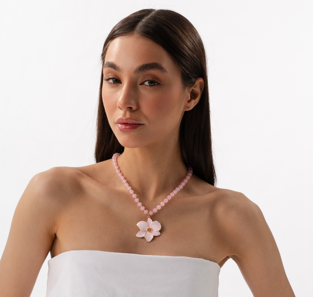 Колье Мармалато, цвет розовый-золото-прозрачный #2