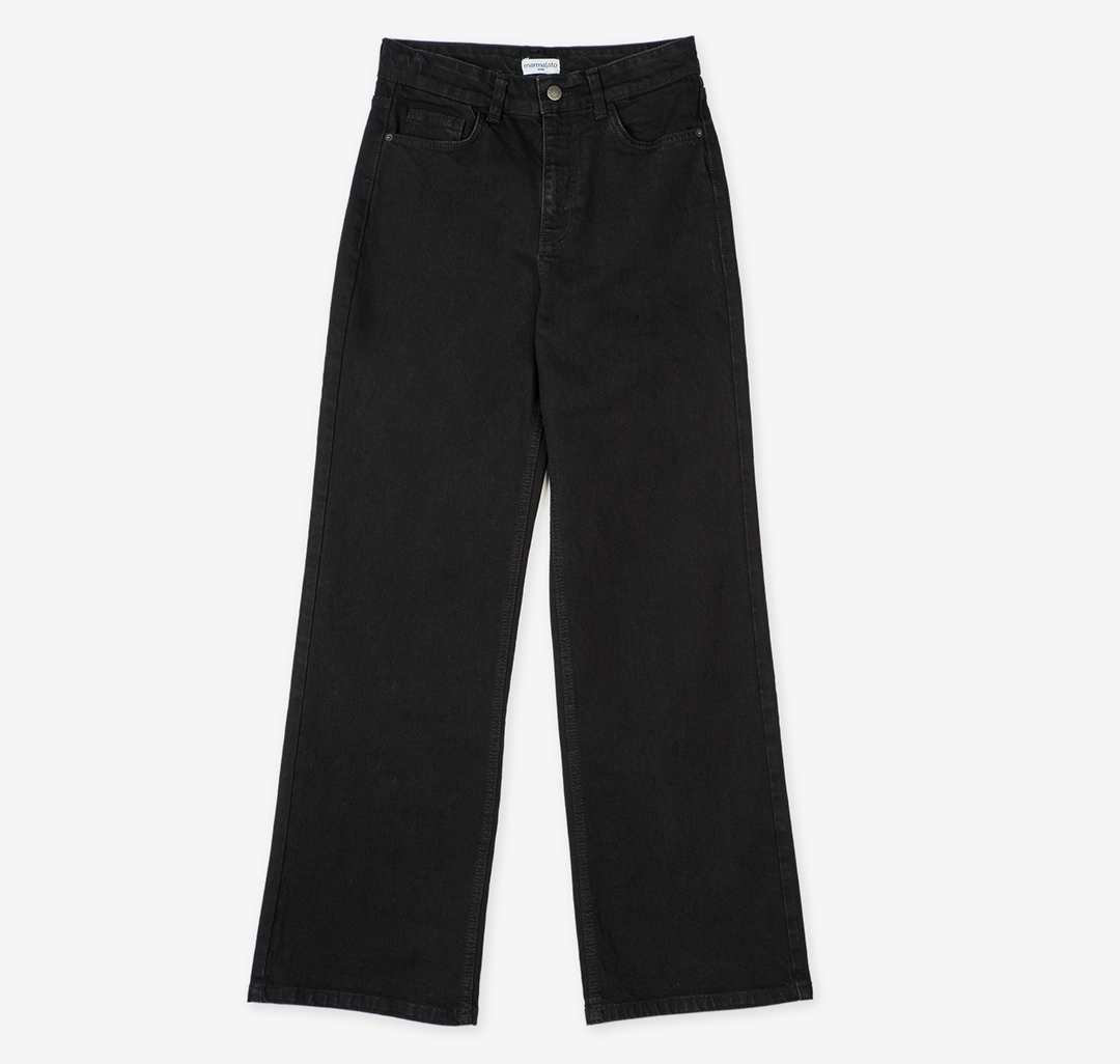 Женские джинсы-трубы wide-leg Мармалато, цвет Черный #3