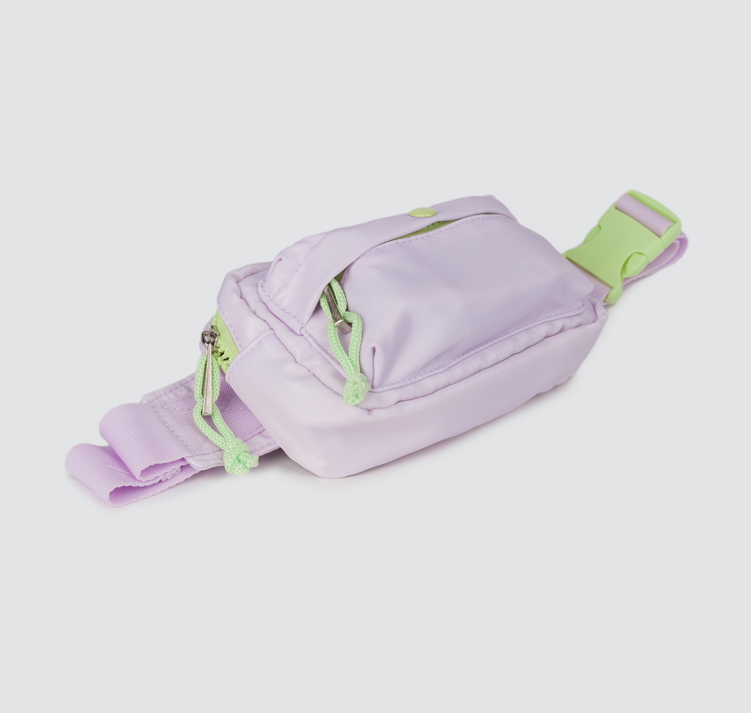 Женская текстильная сумка на пояс Мармалато, цвет Сиреневый-неоновый зеленый #5