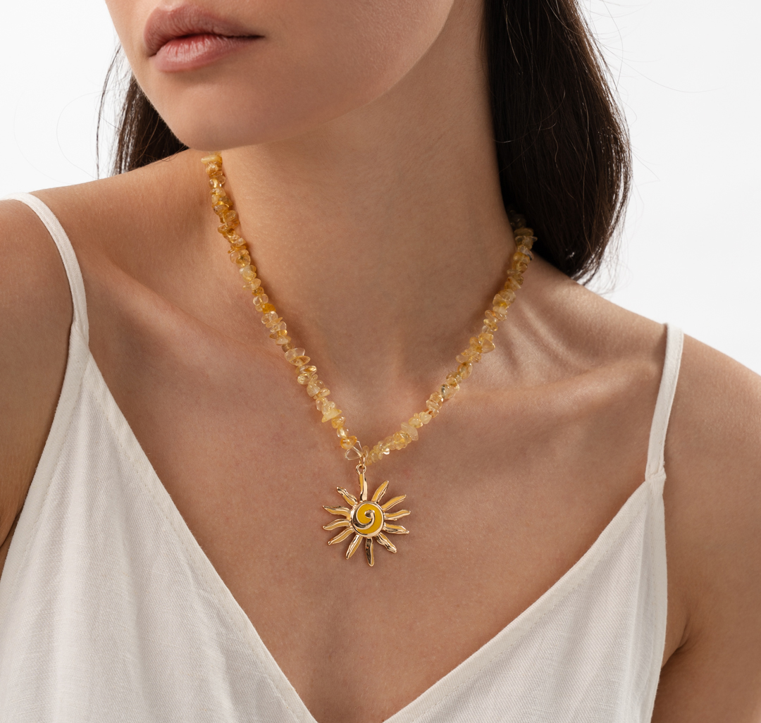 Колье Мармалато, цвет желтый-золото #1