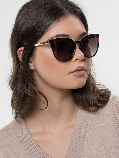 Очки солнцезащитные с поляризацией коричневые-золотые