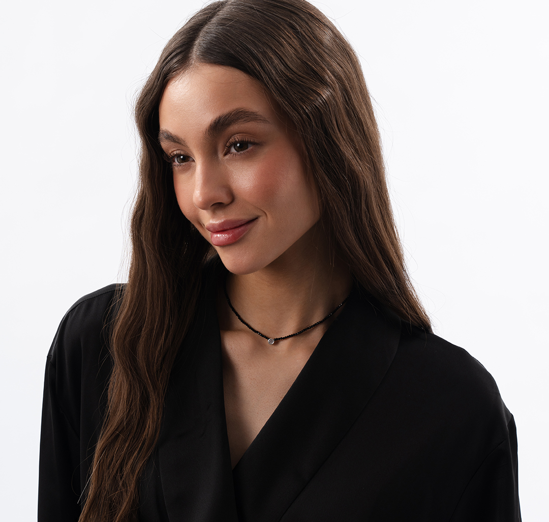 Чокер Мармалато, цвет Черный-прозрачный-белое серебро #2