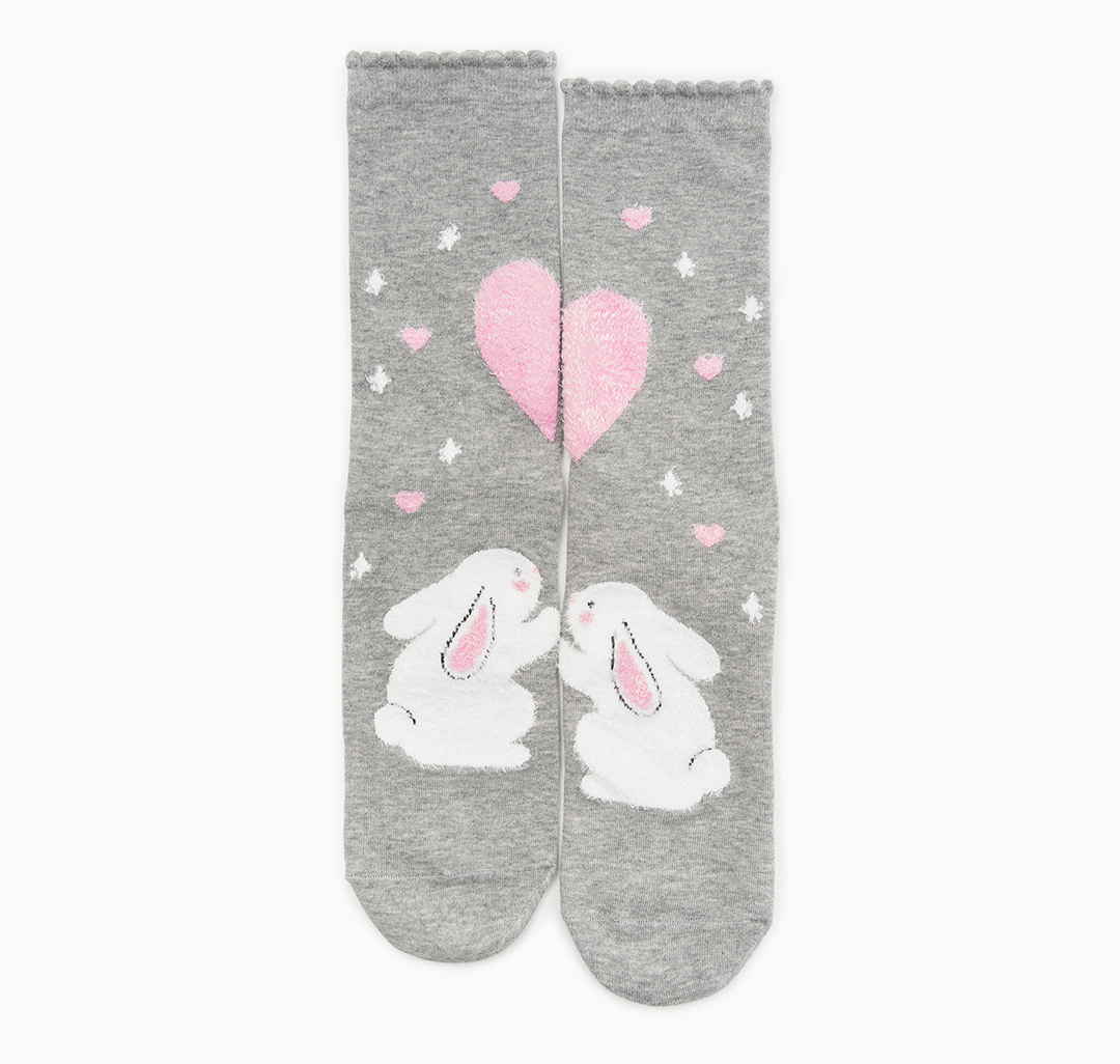 Носки (1 пара) Мармалато, цвет Серый-белый-розовый #1