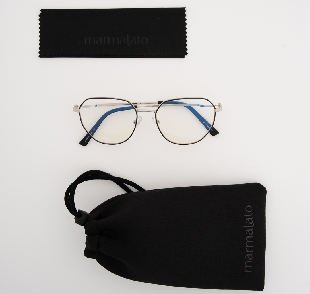 Очки имиджевые черные-серебро Мармалато, цвет черный-серебро-прозрачный #7