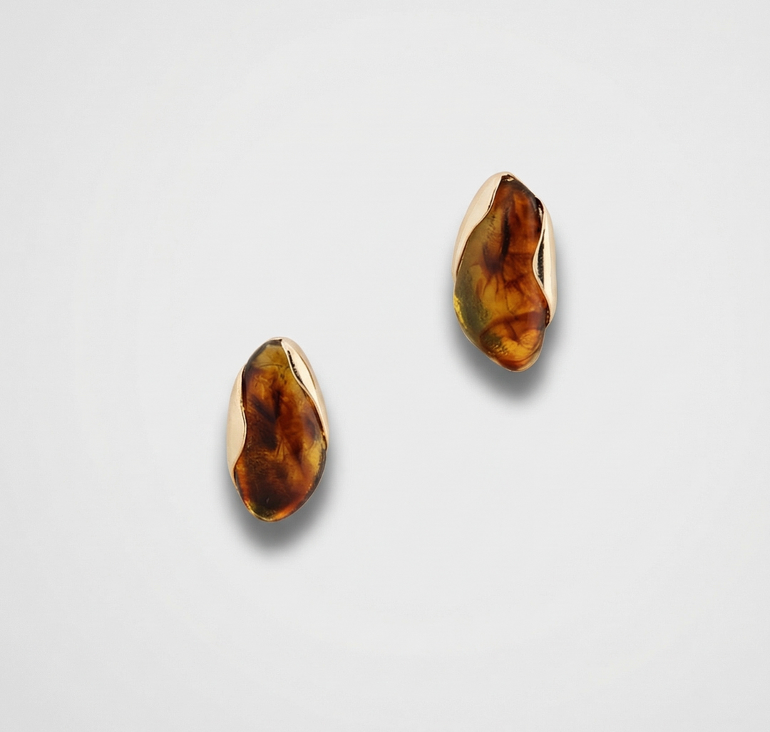 Серьги Мармалато, цвет коричневый-золото #4