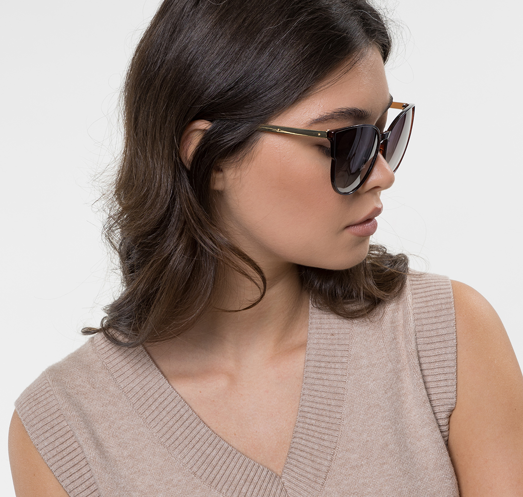 Очки солнцезащитные с поляризацией коричневые-золотые Мармалато, цвет коричневый-золото #6