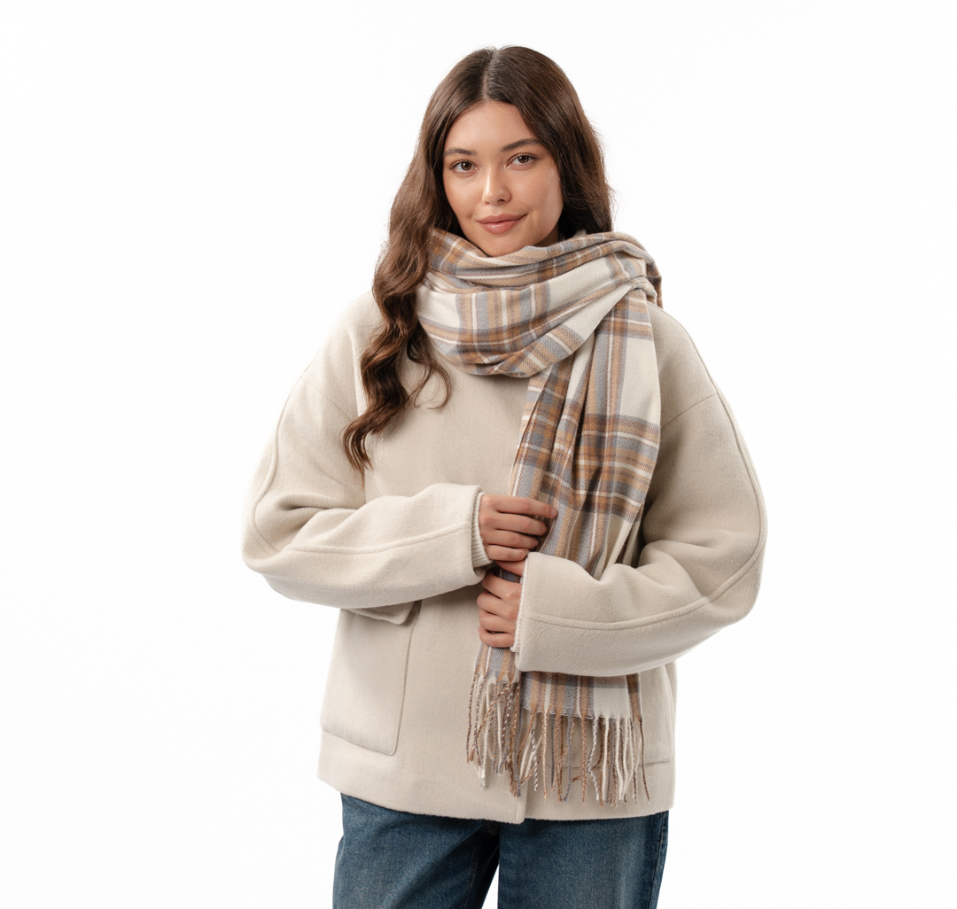 Палантин Мармалато, цвет Молочный-серый-бежевый #2