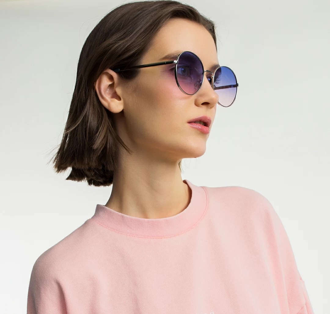 Очки с чехлом Мармалато, цвет синий-розовый-серебро #2