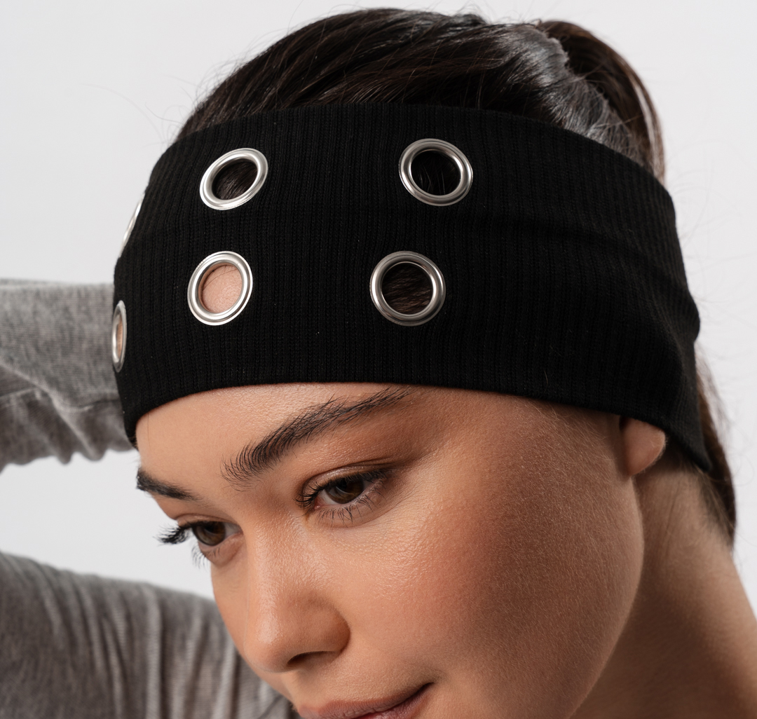 Повязка для волос Мармалато, цвет черный-серебро #3