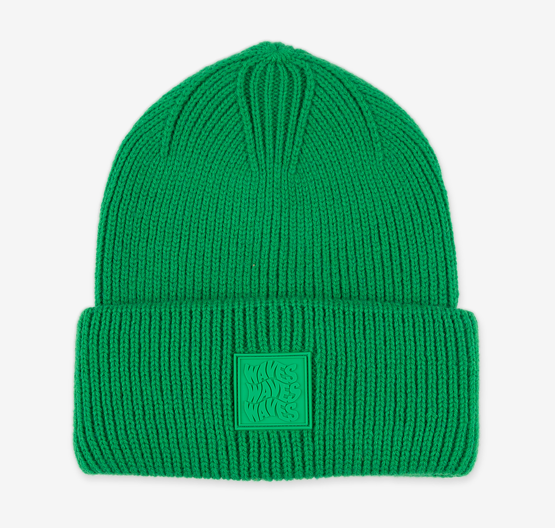Зеленая шапка с добавление шерсти Мармалато, цвет Зеленый #2
