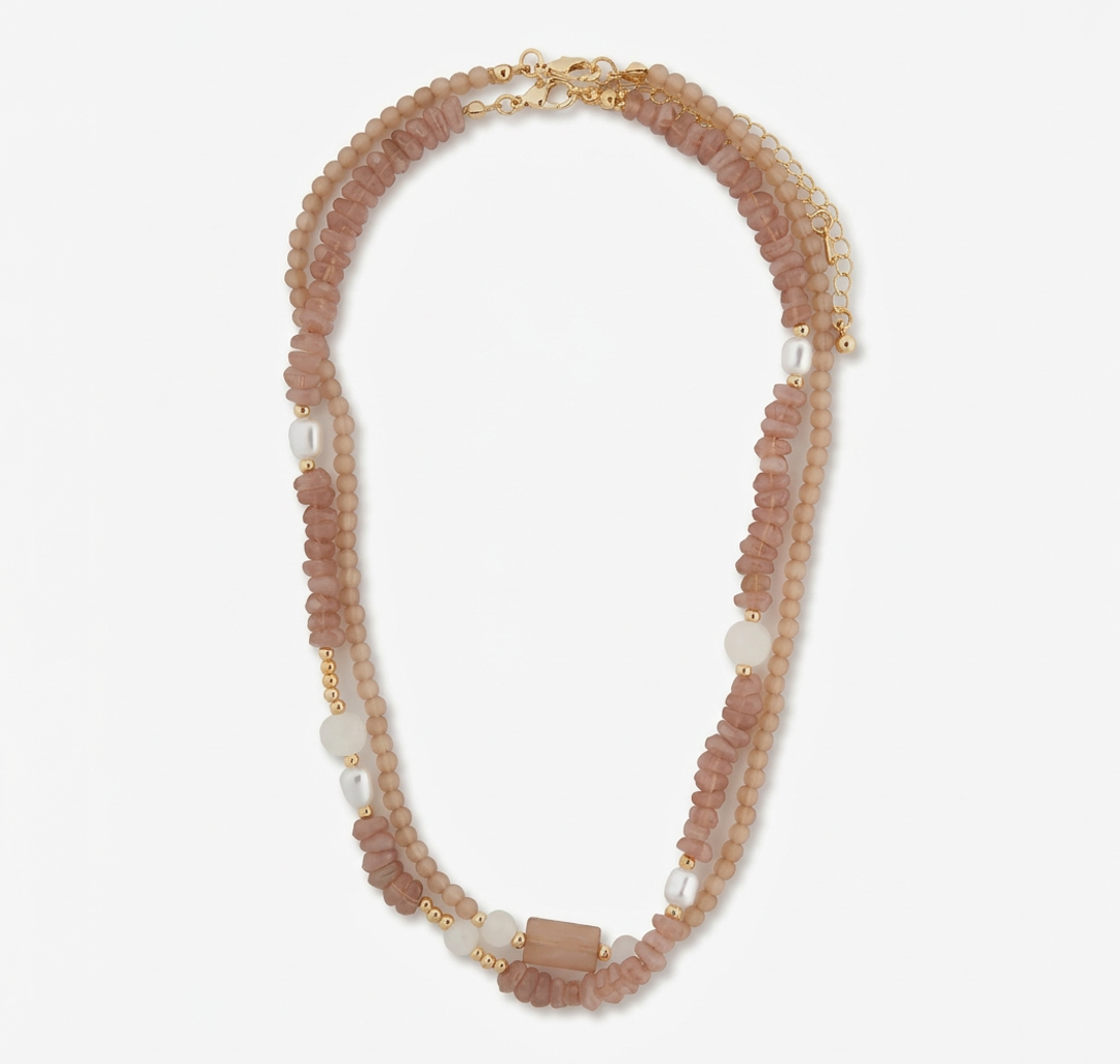 Набор колье (2 шт) Мармалато, цвет бежевый-зеленый-мультиколор #3