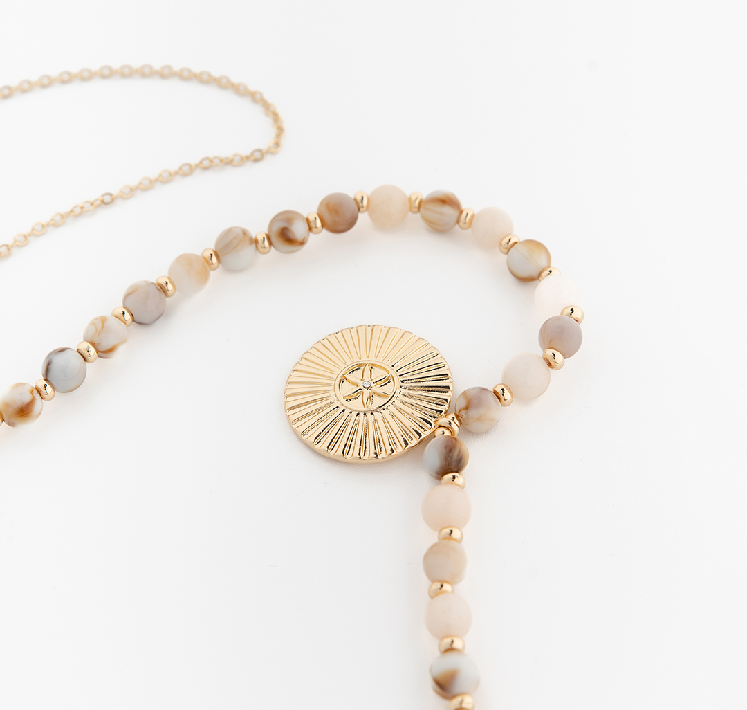 Колье Мармалато, цвет бежевый-золото-мультиколор #4