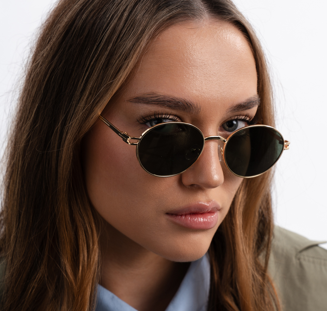 Очки с чехлом Мармалато, цвет Темно-зеленый-золото #1