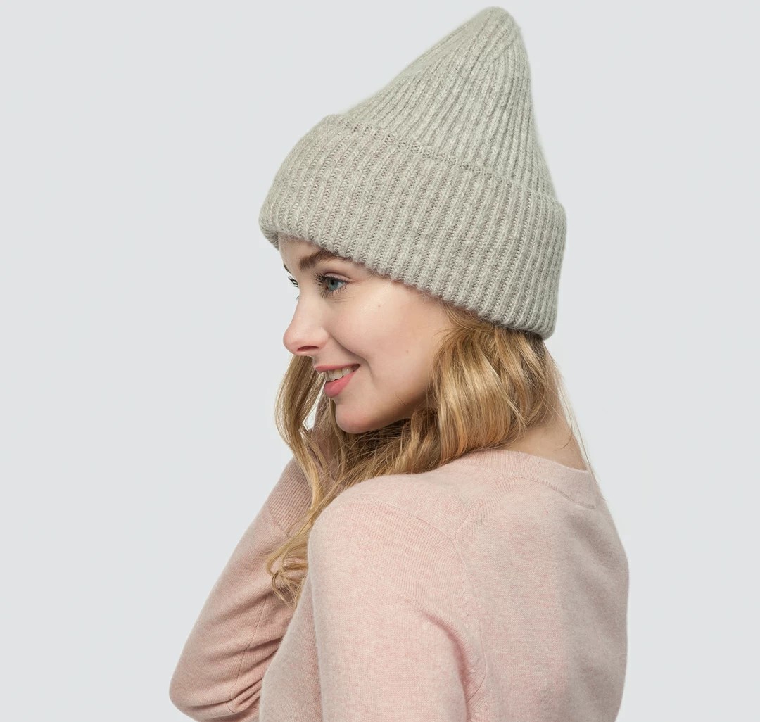 Шапка из мягкой смесовой шерсти ангоры Мармалато, цвет светло-серый #2