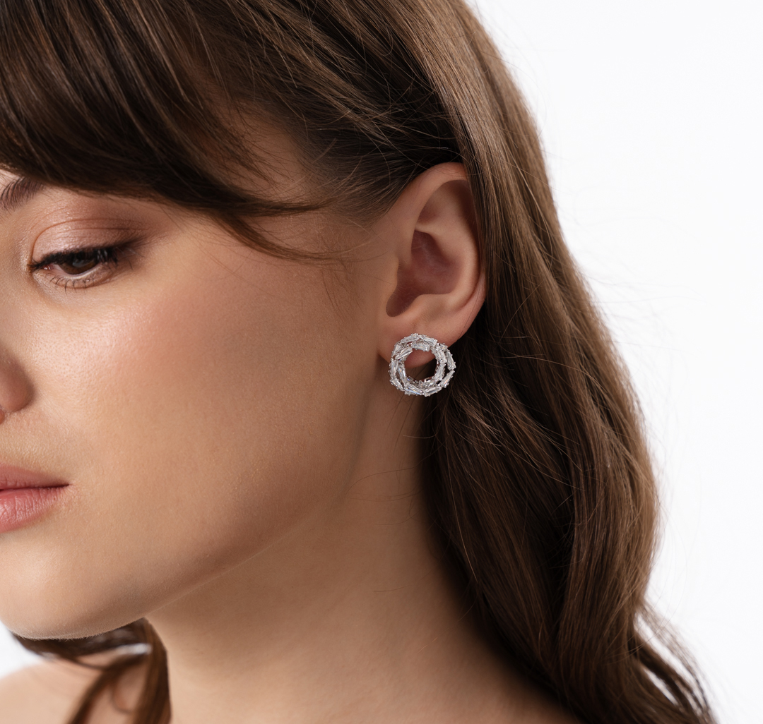 Серьги Мармалато, цвет прозрачный-белое серебро #4