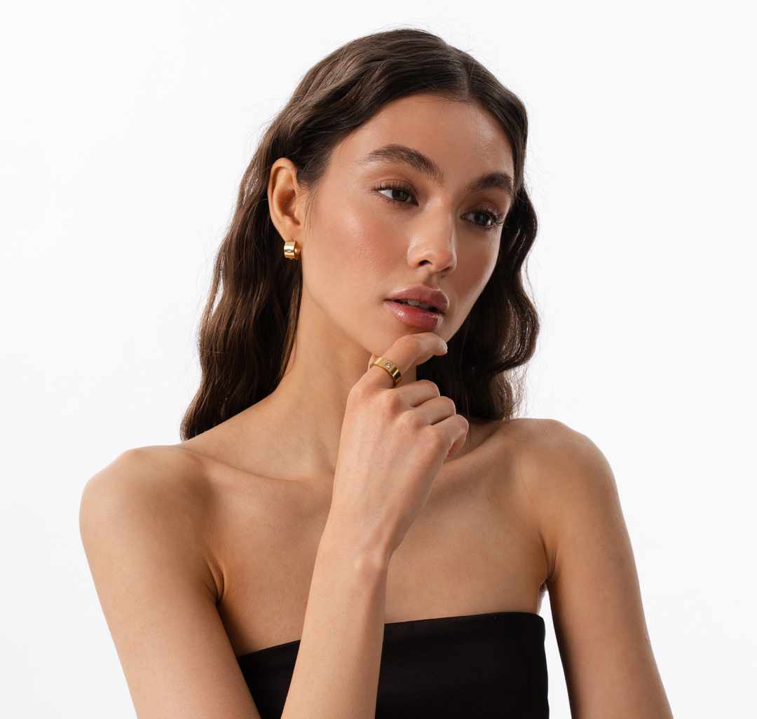 Кольцо Мармалато, цвет Золото-прозрачный #2