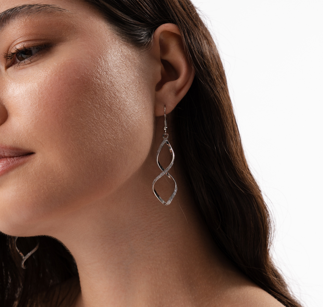 Серьги металл-полиуретан Мармалато, цвет белое серебро #2