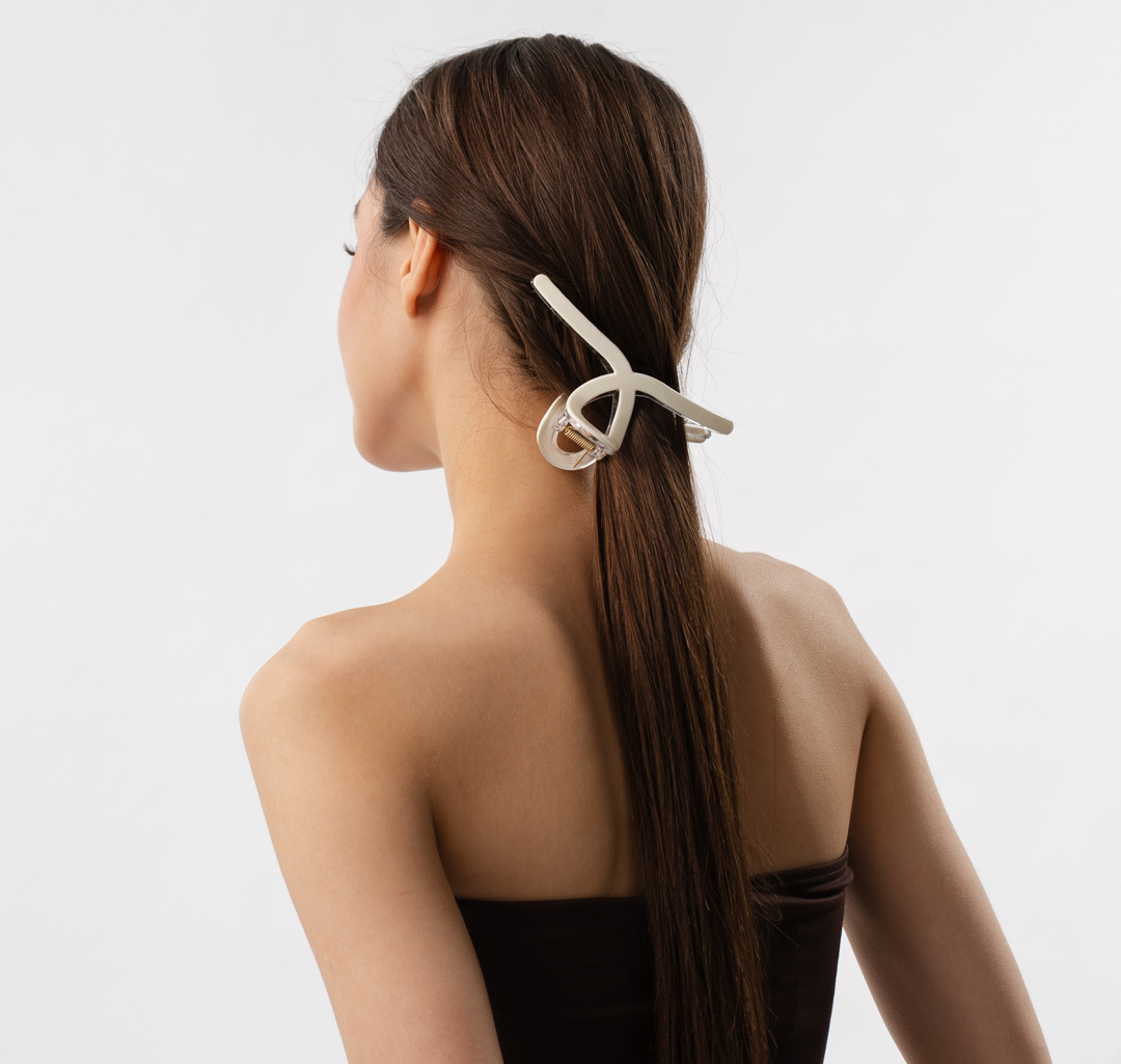 Заколка-краб Мармалато, цвет молочный-прозрачный #1