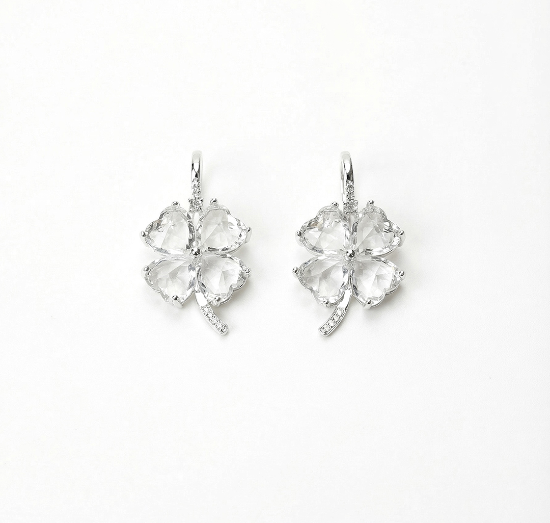 Серьги Мармалато, цвет Белое серебро-прозрачный #1