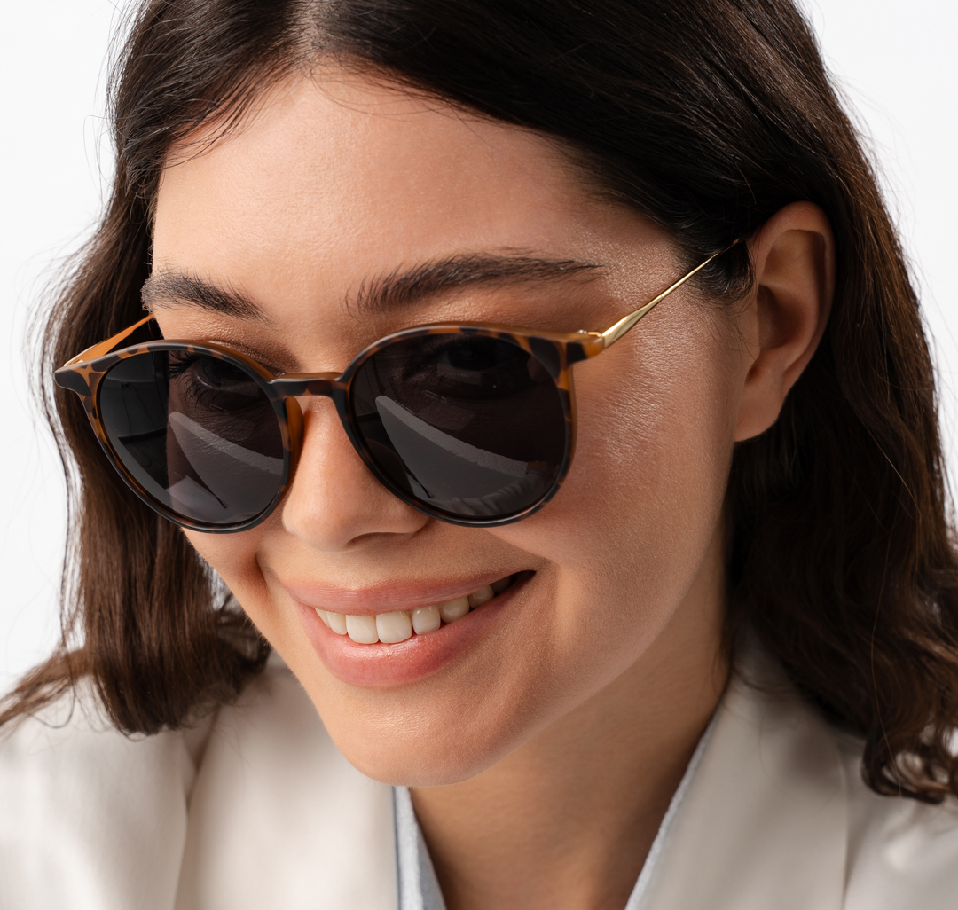 Очки с чехлом Мармалато, цвет черный-коричневый-золото #1