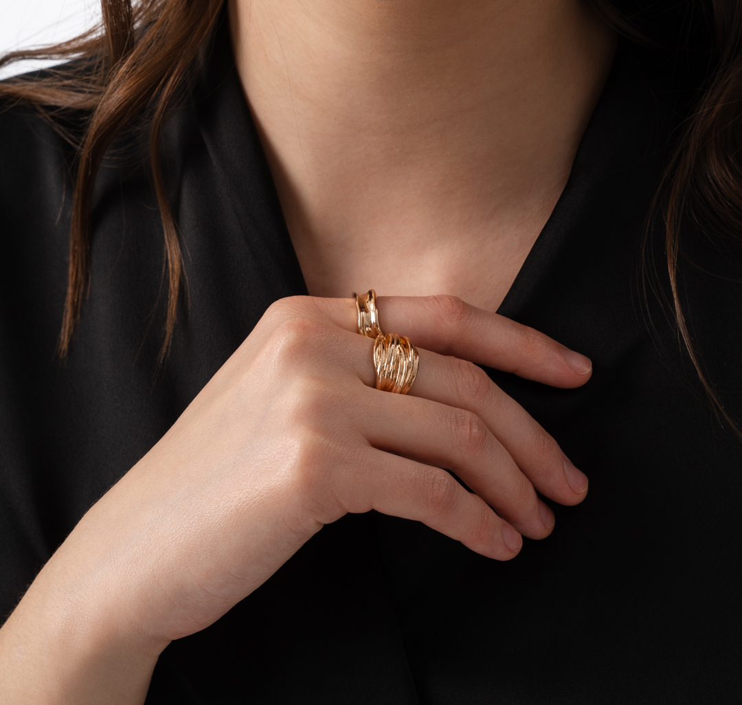 Набор колец (2 шт) Мармалато, цвет Золото #4