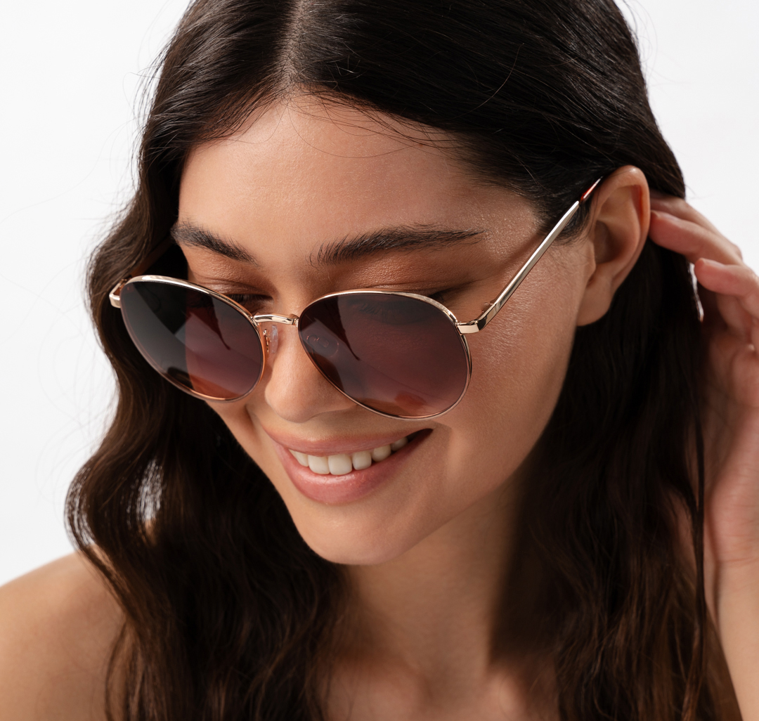 Очки с чехлом Мармалато, цвет коричневый-золото #1