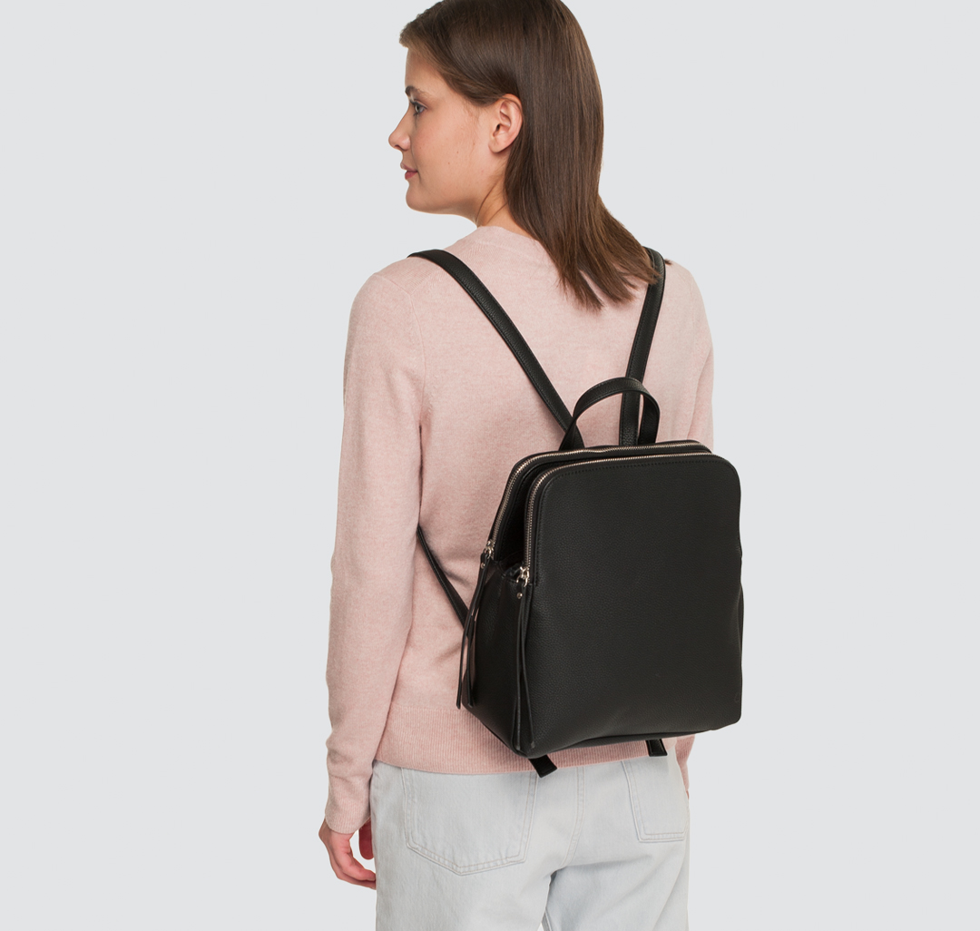 Рюкзак женский средний кожаный Мармалато, цвет Черный #2