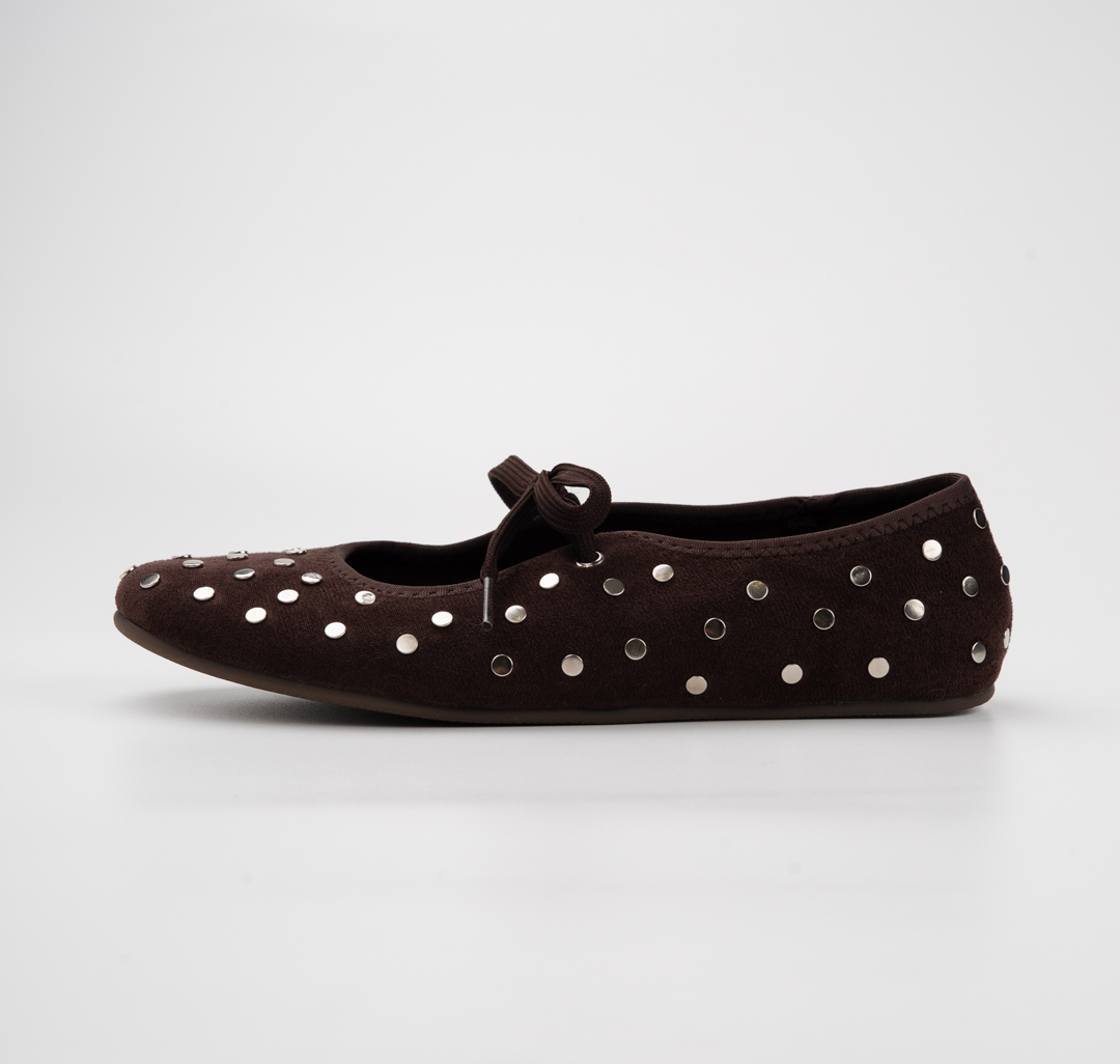 Балетки Мармалато, цвет коричневый-серебро #1