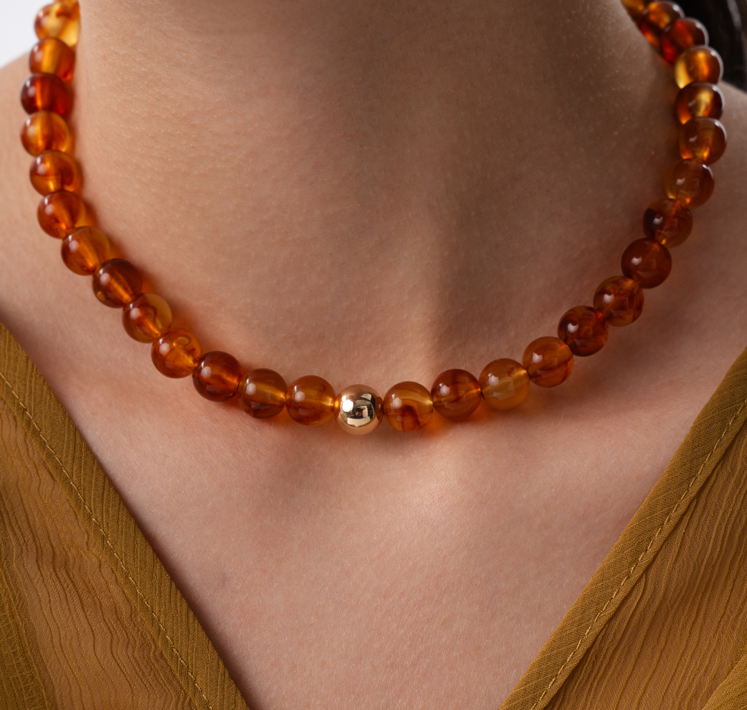 Колье Мармалато, цвет коричневый-золото #2