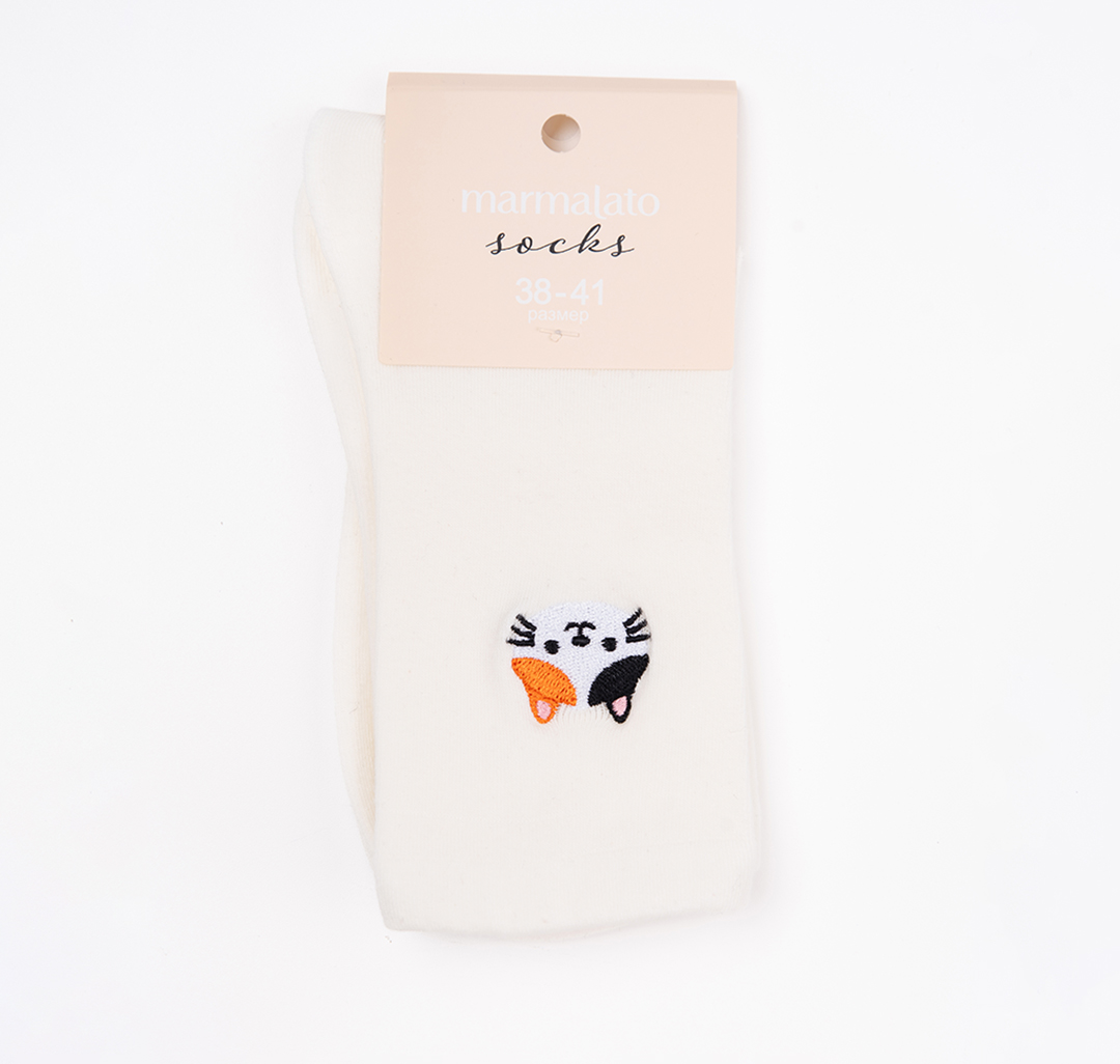 Носки (1 пара) Мармалато, цвет молочный-оранжевый-черный #5