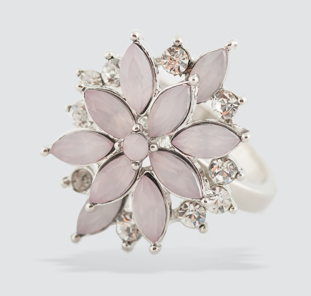 Кольцо Мармалато, цвет Серебро-розовый #1