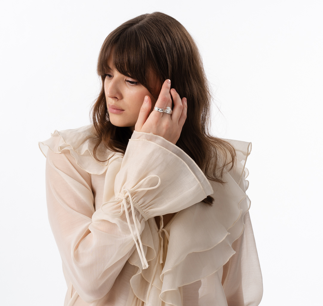 Набор колец (2 шт) Мармалато, цвет Белое серебро #2