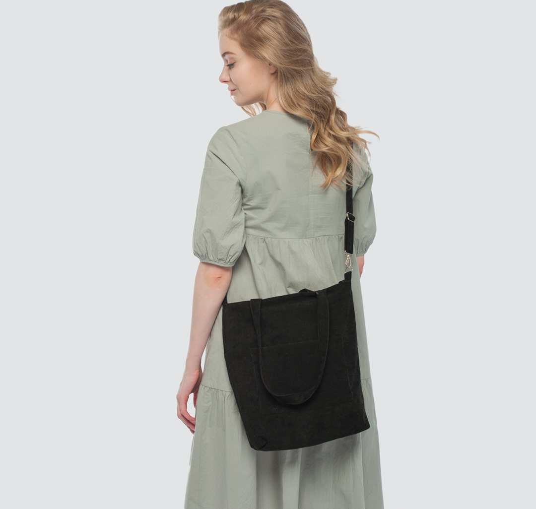 Текстильная сумка шоппер Мармалато, цвет Черный-серебро #2