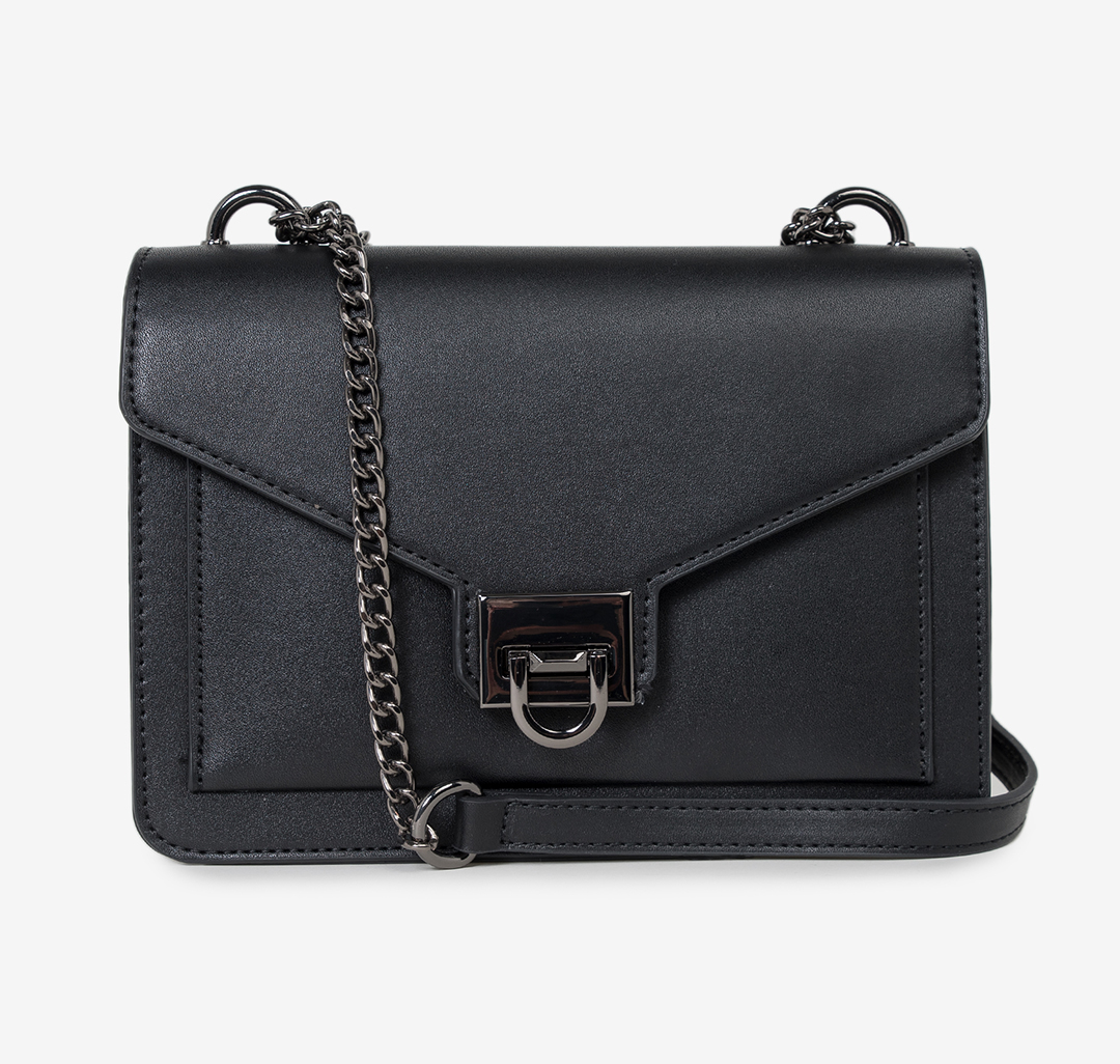 Кожаная женская сумка на цепочке Мармалато, цвет Черный #1