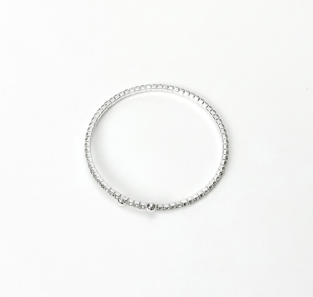 Браслет Мармалато, цвет Белое серебро-прозрачный #2