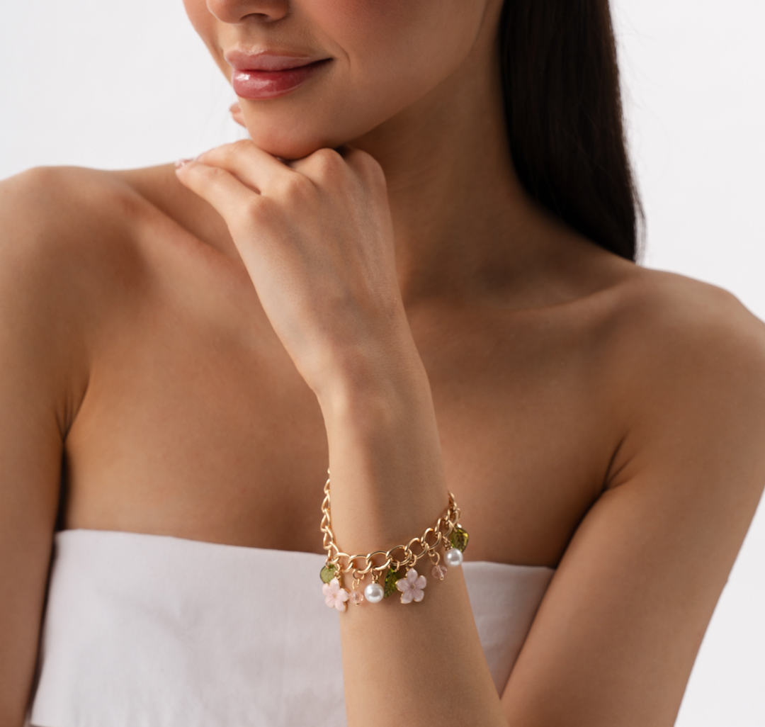 Браслет Мармалато, цвет золото-розовый-мультиколор #1