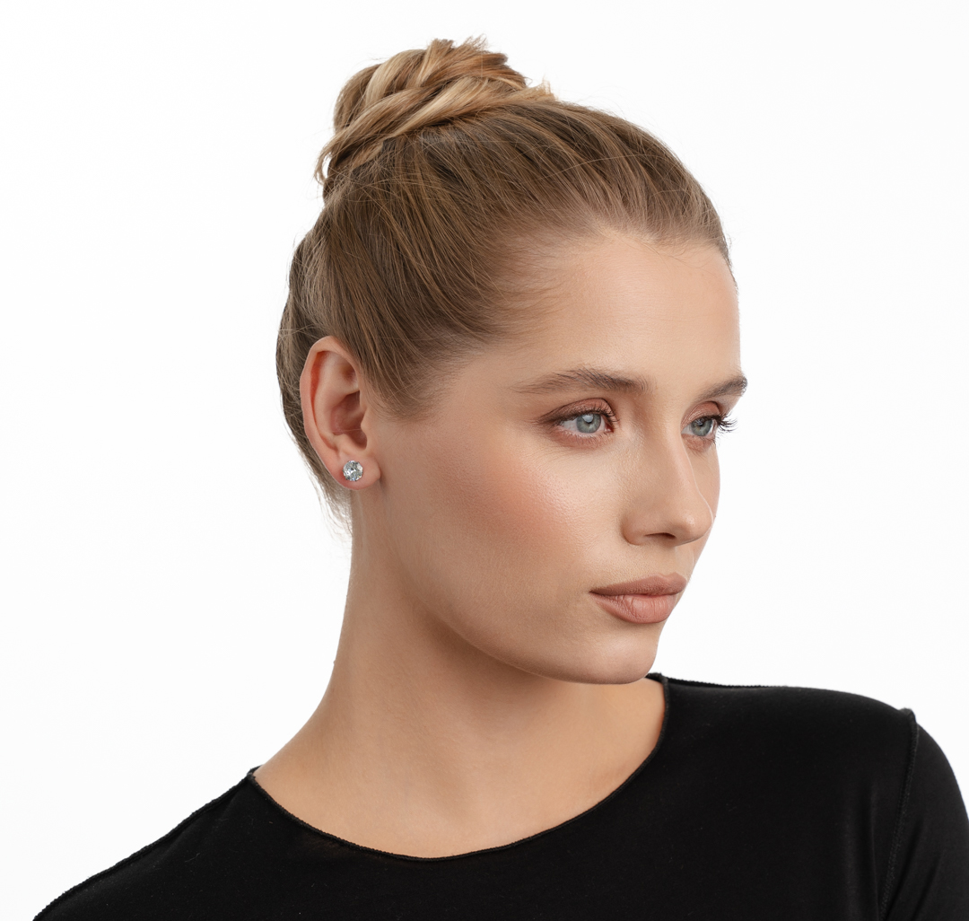 Набор серег (3 пары), цвет -  Серебро-прозрачный Мармалато, цвет Белое серебро-прозрачный #3