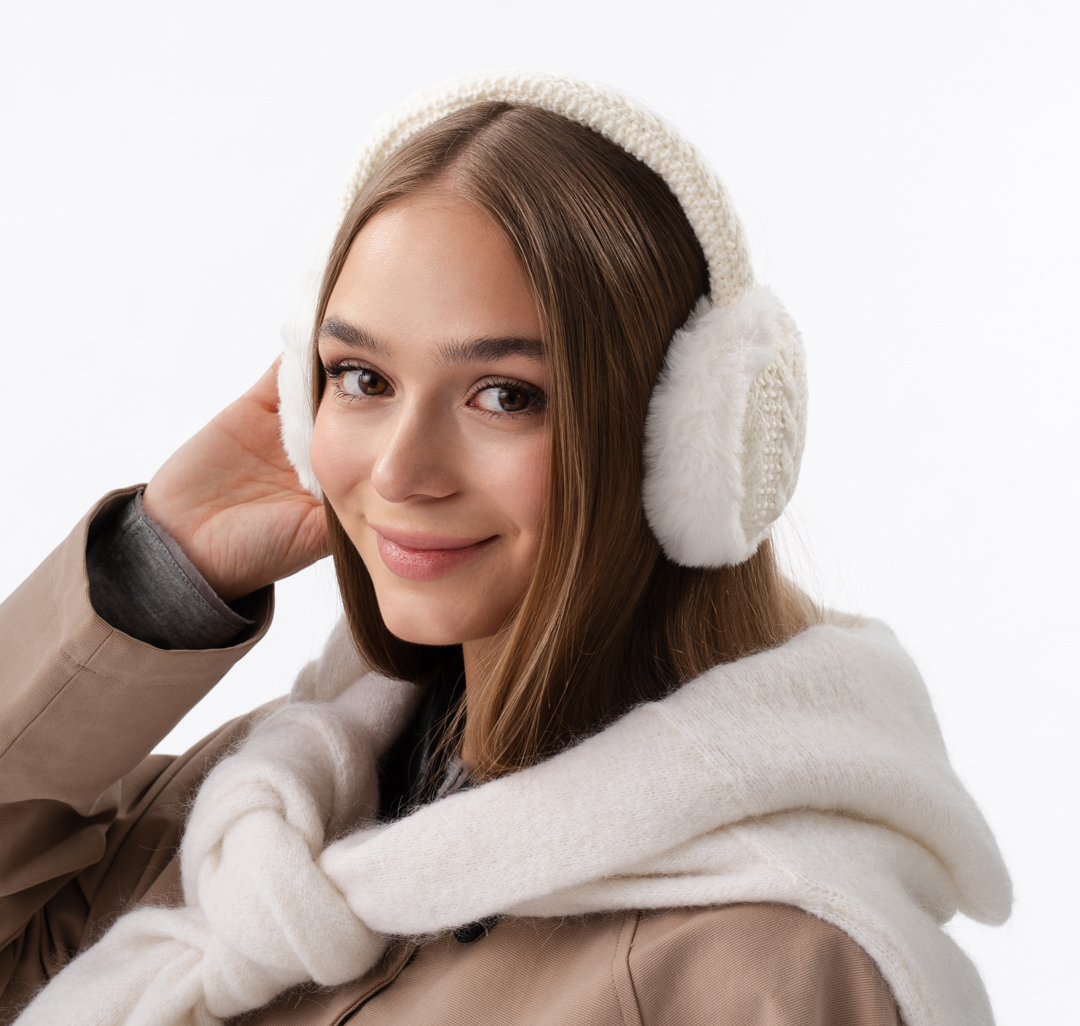 Наушники меховые Мармалато, цвет молочный #1